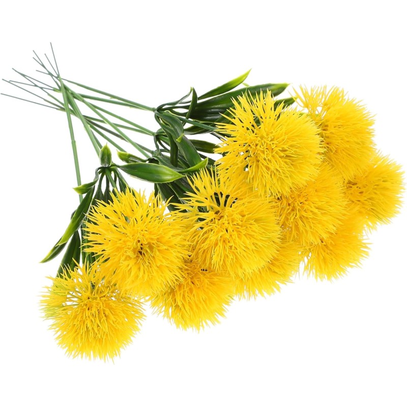 10pcs Artificial Dandelion Plastic Plant Stems Flower Arrangement Artificial Flowers for Home Decor Indoor Simulated Flower Adornment Lifelike Dandelion Tulips Onion Bride Wedding